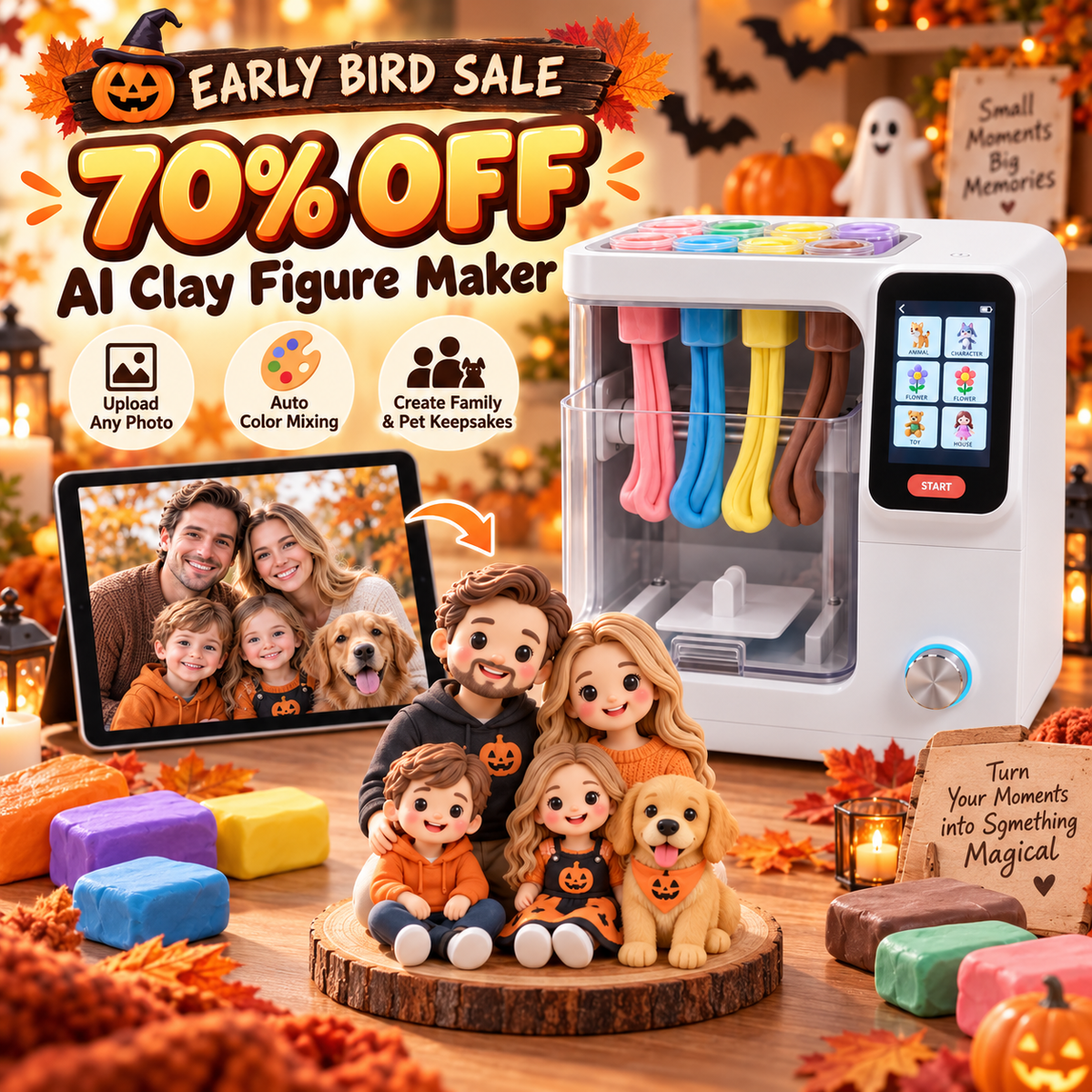 🎃🎄 AI Smart Clay Creation Studio – Family, Pet, Holiday & Custom 3D Figure Maker 🐾✨