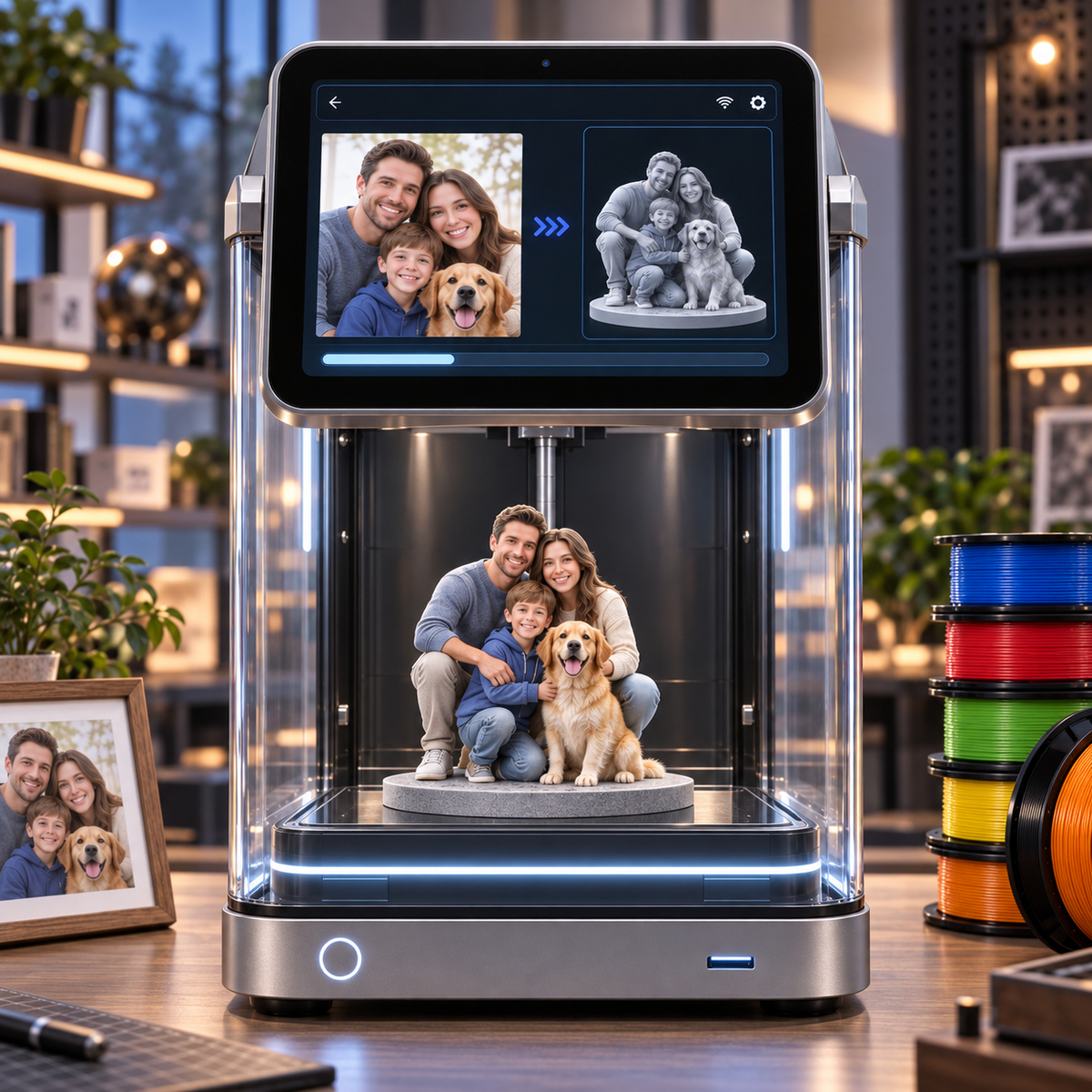 📸✨ AI Photo-to-3D Memory Printer – Create Family, Pet & Holiday 3D Keepsakes Automatically 🖨️