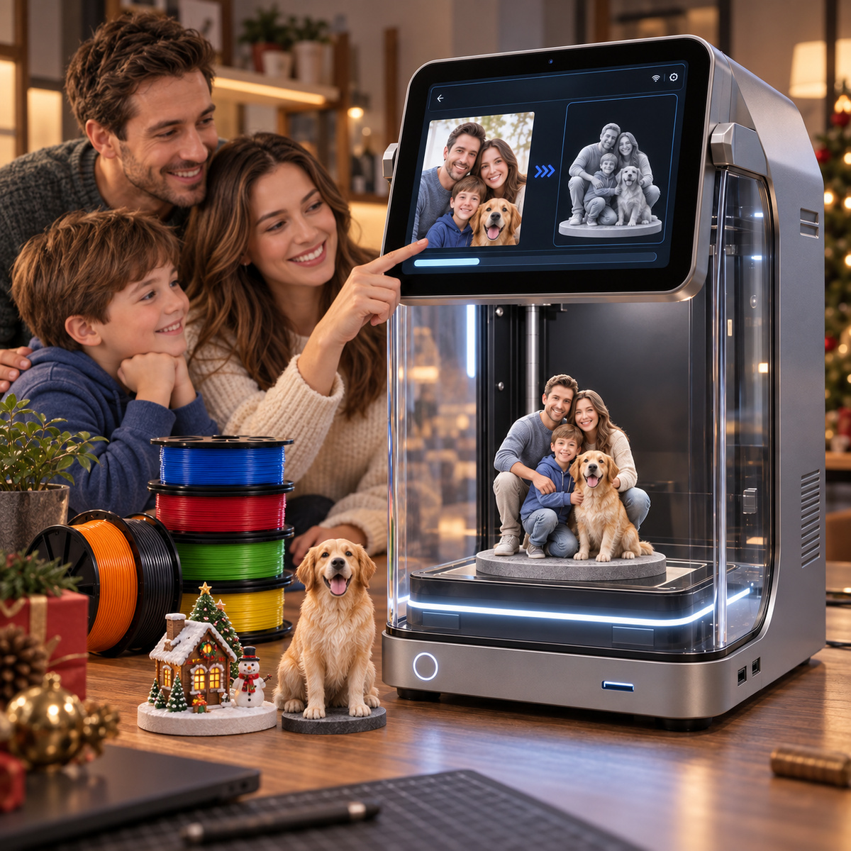 📸✨ AI Photo-to-3D Memory Printer – Create Family, Pet & Holiday 3D Keepsakes Automatically 🖨️